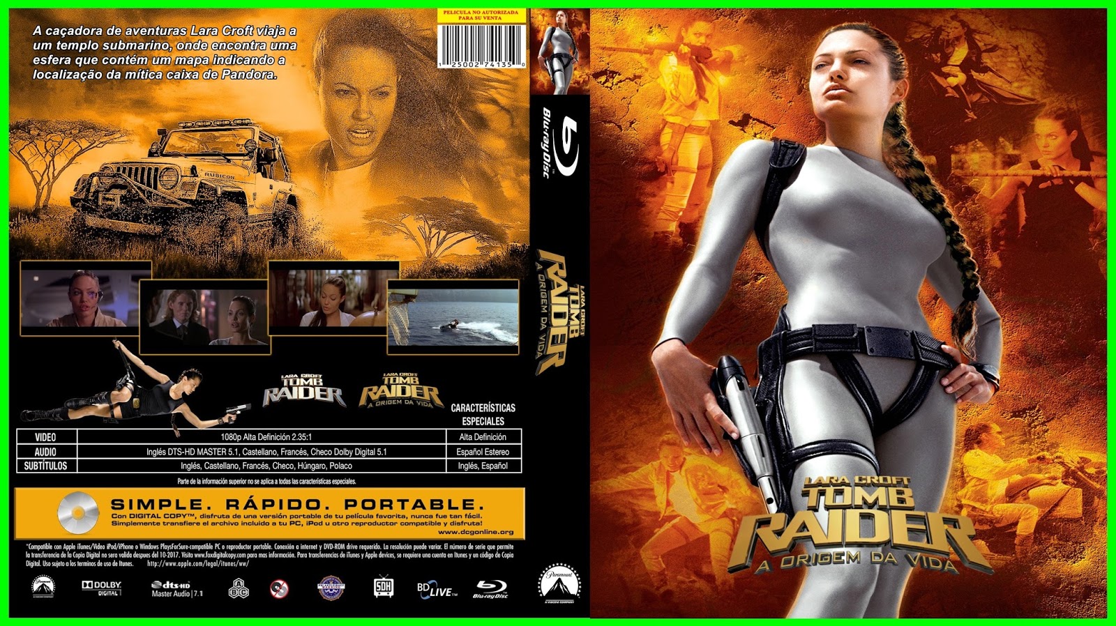 CAPAS DVD-R GRATIS: Lara Croft - Tomb Raider 2 - A Origem da Vida - Blu Ray